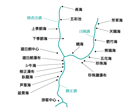 四川省・九寨溝周辺の略地図