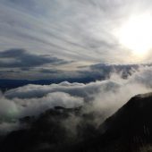 岡山、下蒜山、雲と太陽 
