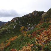 三ノ沢岳直下の紅葉 
