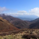 大船山の向こうに竹田市が見える 