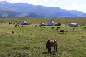 新疆ウィグル自治区・那拉堤（ナラテー）の写真　清風吹き渡る三面青山の草原劇場3-9