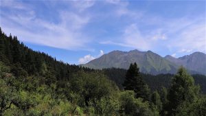 四川省・成都賽窄巷子、塔嶺村、葫芦海への登山道、葫芦海の写真　仙境の村、党嶺から葫芦海に登る7-10