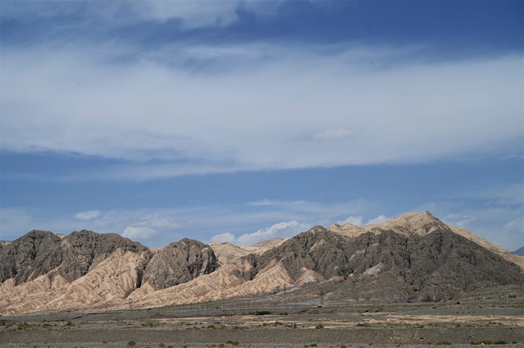 新疆ウィグル自治区・塔里木（タリム）盆地の写真　胡楊林を染めるタリムの夕陽4-2