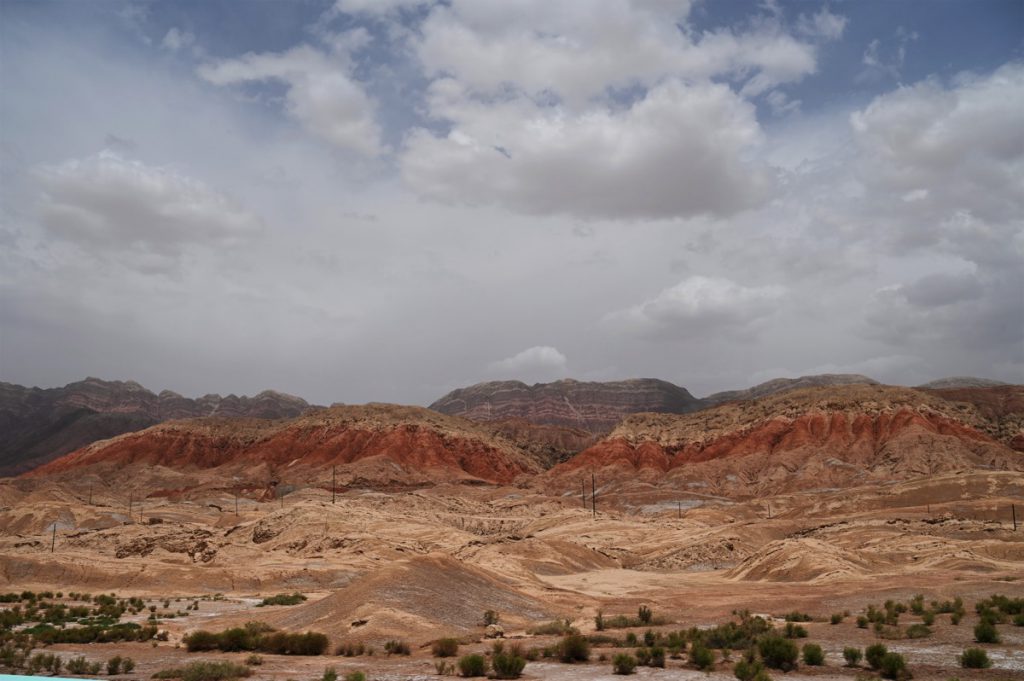 新疆ウィグル自治区・塔里木（タリム）盆地の写真　胡楊林を染めるタリムの夕陽4-3