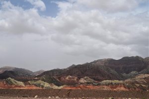 新疆ウィグル自治区・塔里木（タリム）盆地の写真　胡楊林を染めるタリムの夕陽4-8