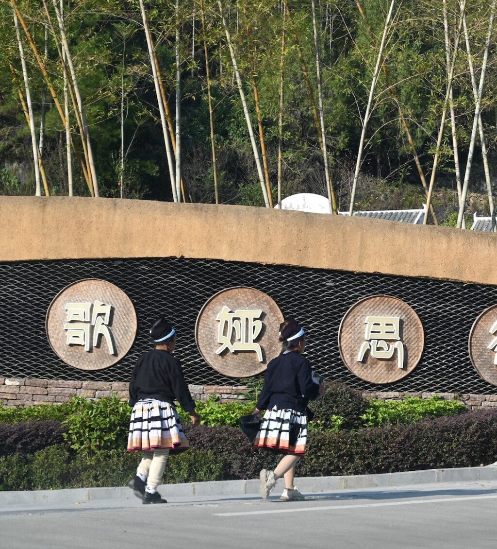 貴州省・の写真　カルスト峰の林と古銀杏の村、大瀑布6-1