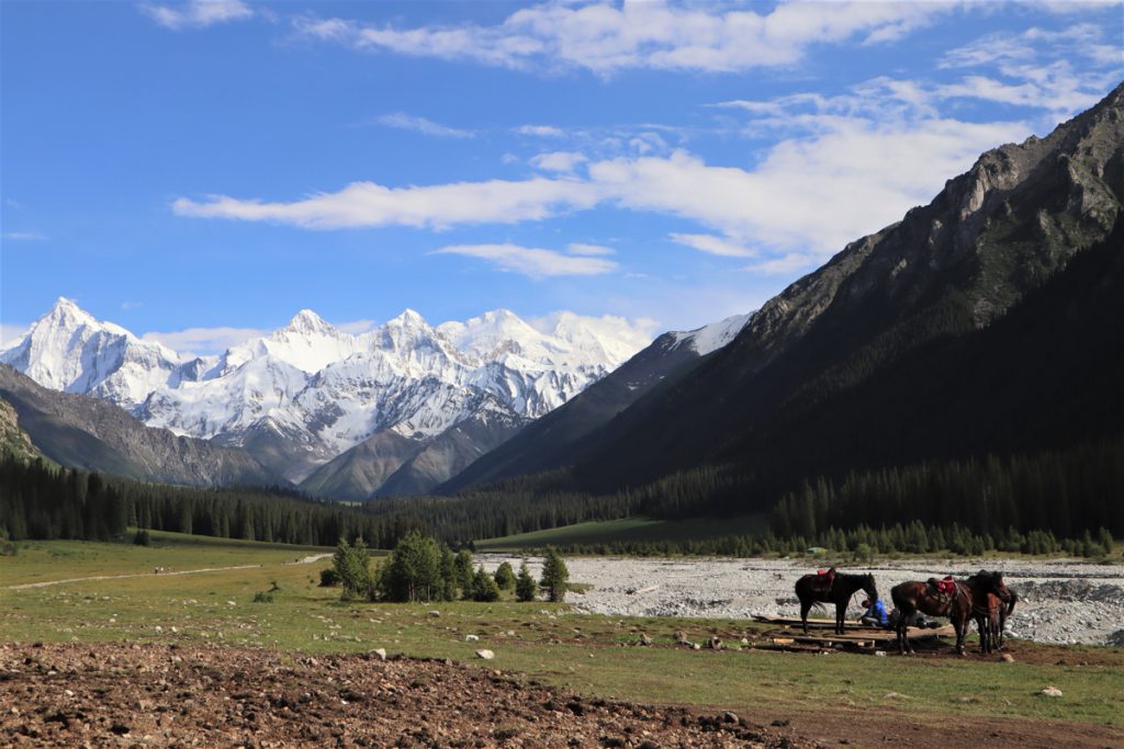 新疆ウィグル自治区・夏塔古道の写真　シルクロードの古道を歩く3-1