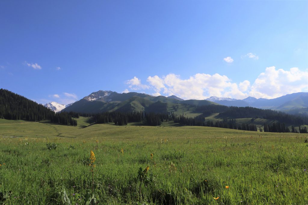 新疆ウィグル自治区・那拉堤（ナラテー）の写真　清風吹き渡る三面青山の草原劇場-5
