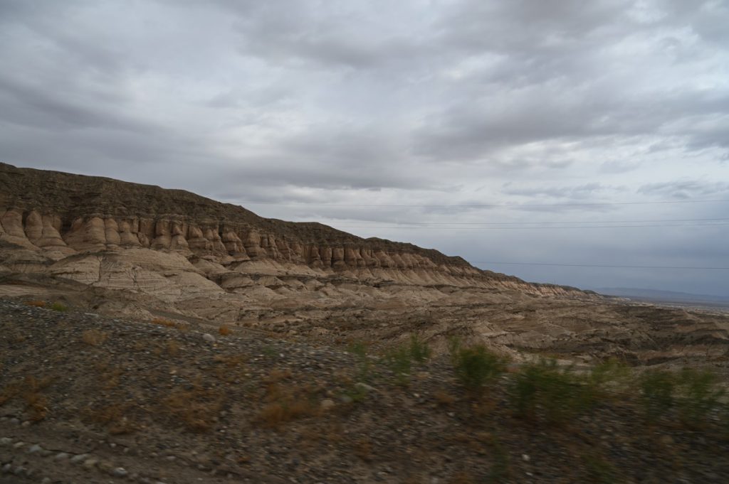 新疆ウィグル自治区・塔里木（タリム）盆地の写真　胡楊林を染めるタリムの夕陽5-1