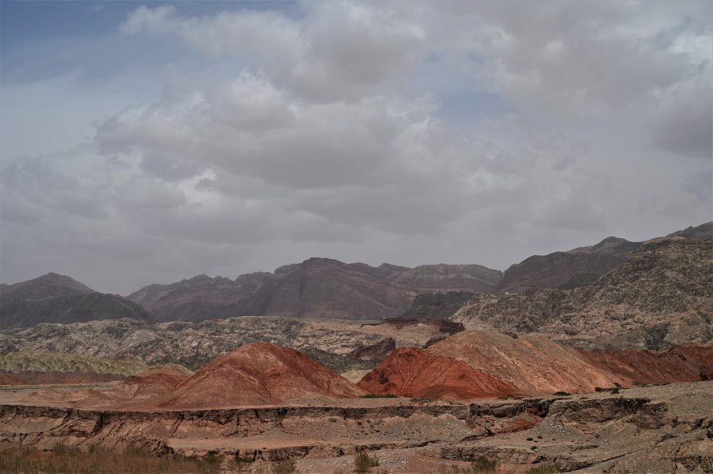 新疆ウィグル自治区・塔里木（タリム）盆地の写真　胡楊林を染めるタリムの夕陽5-3